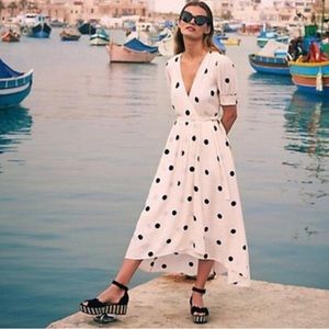 Anthropologie Maeve Breanna Polka Dot Wrap Dress
